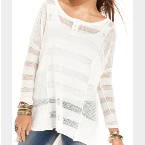 Free People Sweaters - Free People Wild Horses Sheer Stripe Henley Top